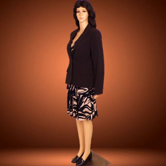 CALVIN KLEIN size 8 chocolate-brown blazer polyester/rayon/spandx dry clean only - Picture 11 of 15